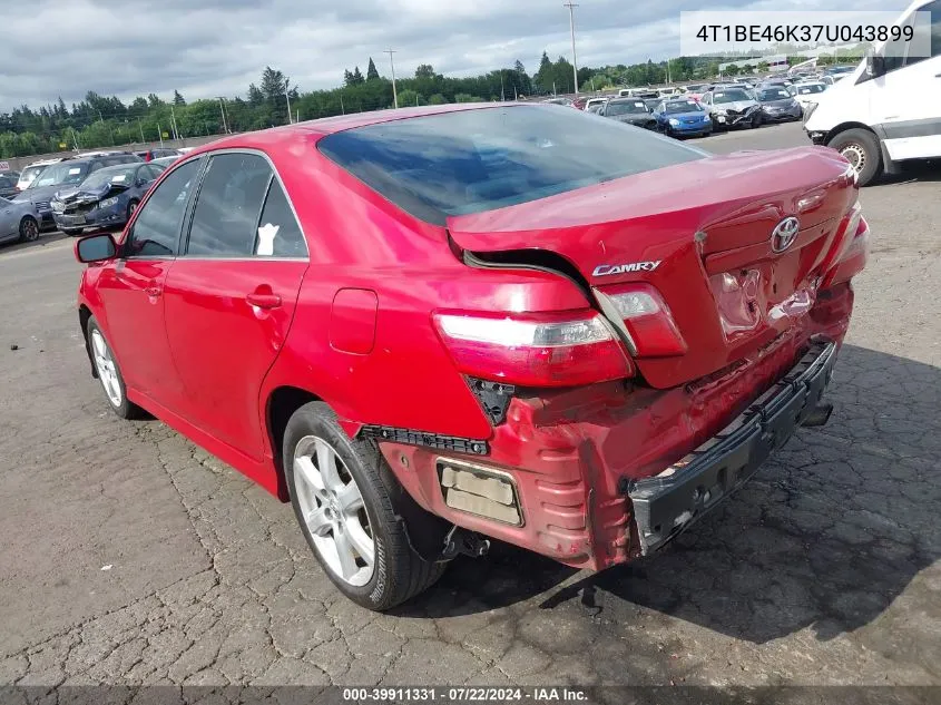 2007 Toyota Camry Se VIN: 4T1BE46K37U043899 Lot: 39911331