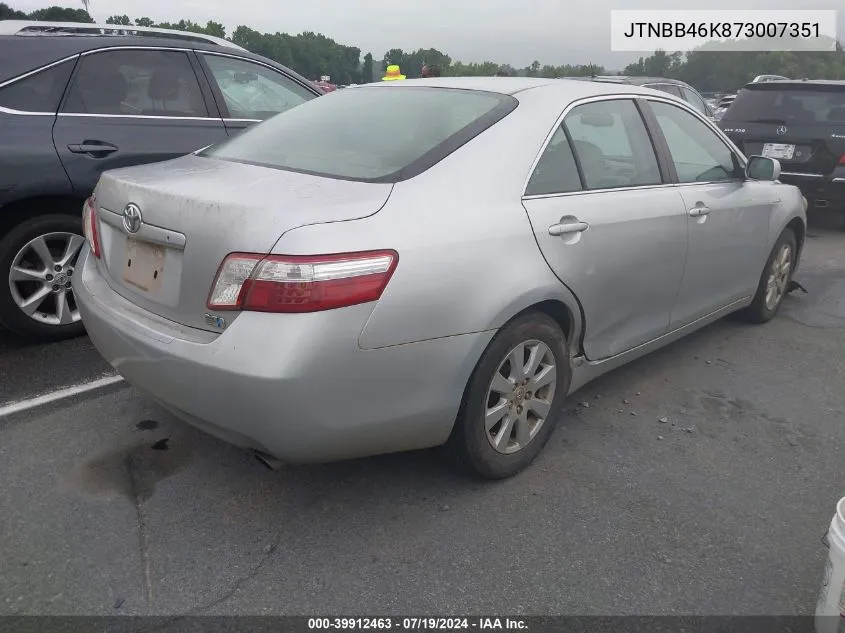 JTNBB46K873007351 2007 Toyota Camry Hybrid