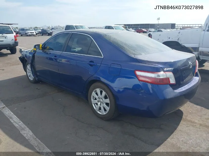 2007 Toyota Camry Hybrid VIN: JTNBB46K073027898 Lot: 39922651