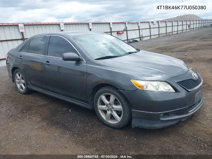 4T1BK46K77U050380 2007 Toyota Camry Se V6