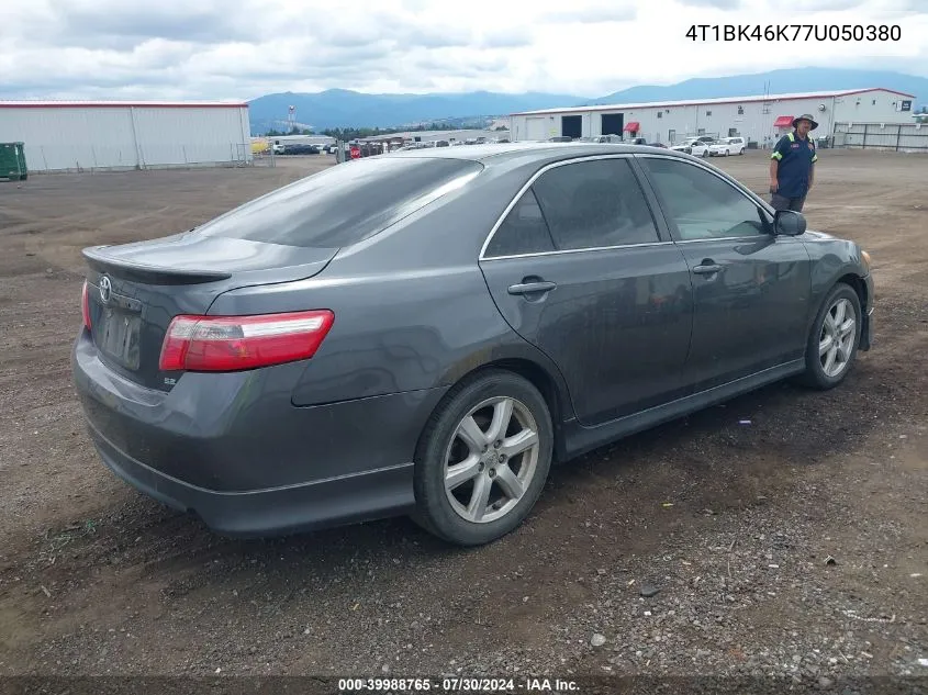 2007 Toyota Camry Se V6 VIN: 4T1BK46K77U050380 Lot: 39988765