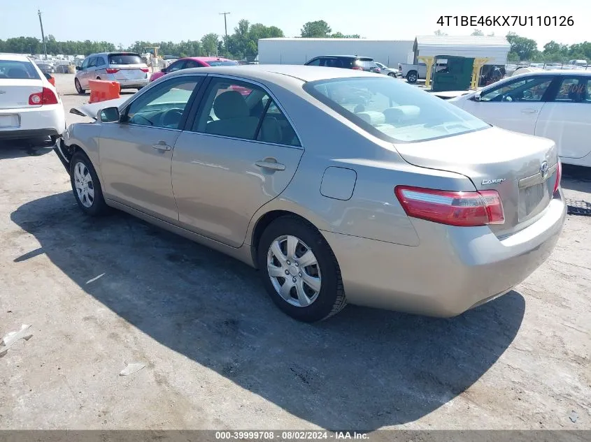 2007 Toyota Camry Le VIN: 4T1BE46KX7U110126 Lot: 39999708