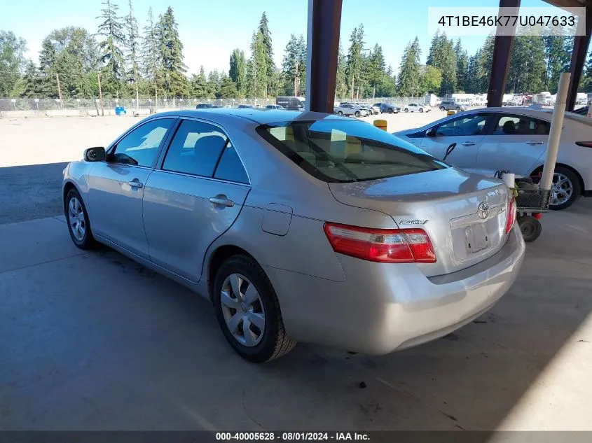 2007 Toyota Camry Ce/Le/Se/Xle VIN: 4T1BE46K77U047633 Lot: 40005628