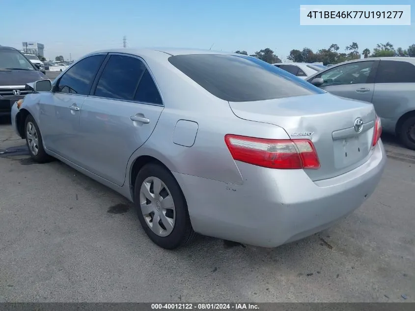 4T1BE46K77U191277 2007 Toyota Camry Le