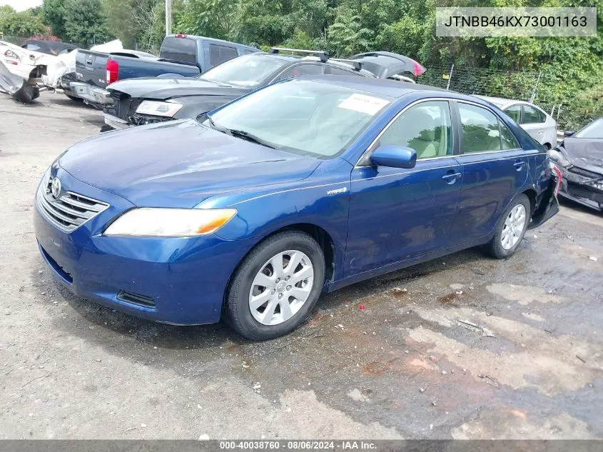 2007 Toyota Camry Hybrid VIN: JTNBB46KX73001163 Lot: 40038760