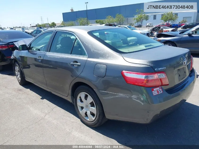 JTNBE46K873048408 2007 Toyota Camry Le