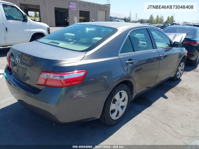 JTNBE46K873048408 2007 Toyota Camry Le