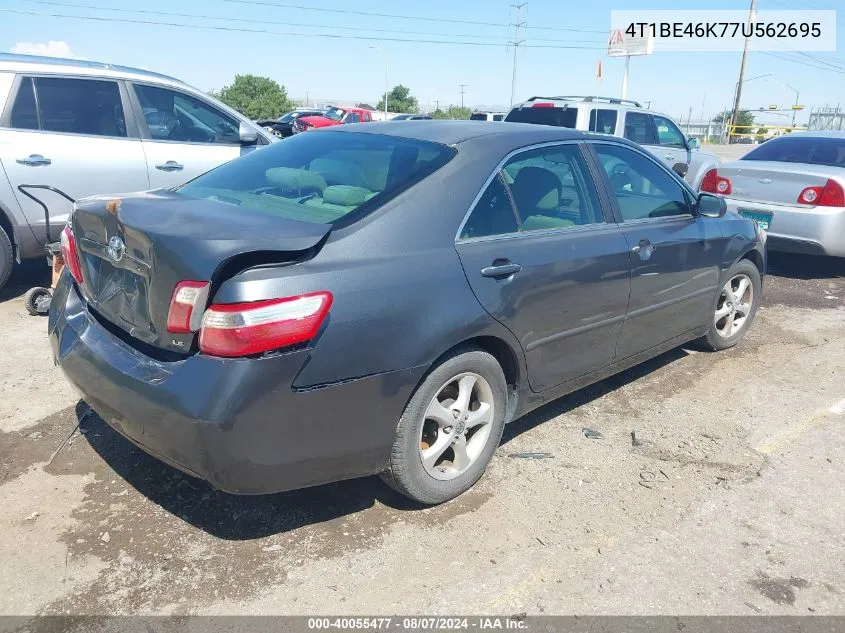 2007 Toyota Camry Le VIN: 4T1BE46K77U562695 Lot: 40055477