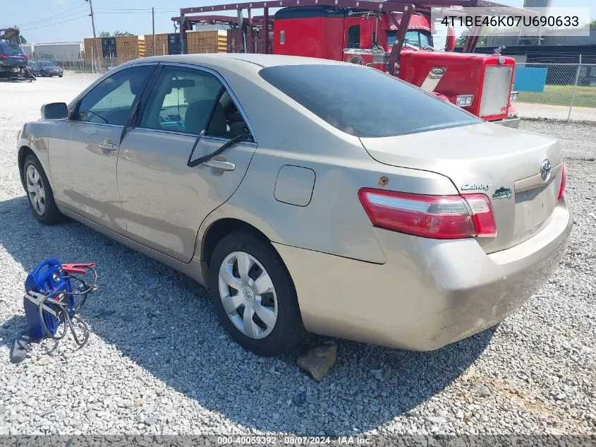 2007 Toyota Camry Le VIN: 4T1BE46K07U690633 Lot: 40059392