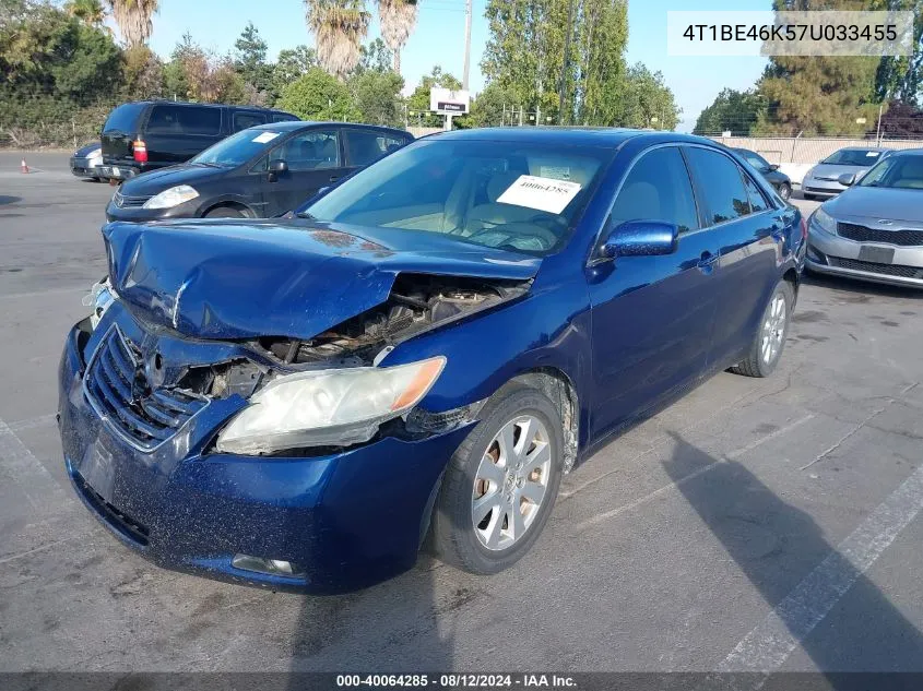 2007 Toyota Camry Xle VIN: 4T1BE46K57U033455 Lot: 40064285