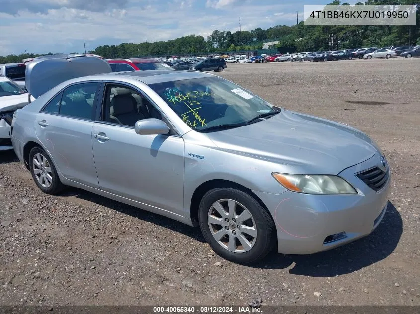 2007 Toyota Camry Hybrid VIN: 4T1BB46KX7U019950 Lot: 40065340