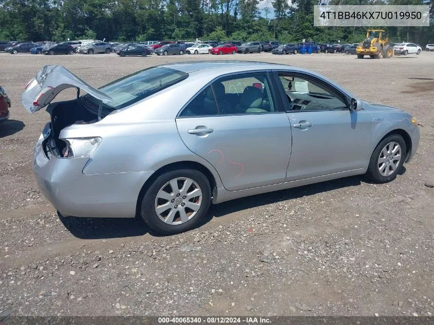 2007 Toyota Camry Hybrid VIN: 4T1BB46KX7U019950 Lot: 40065340