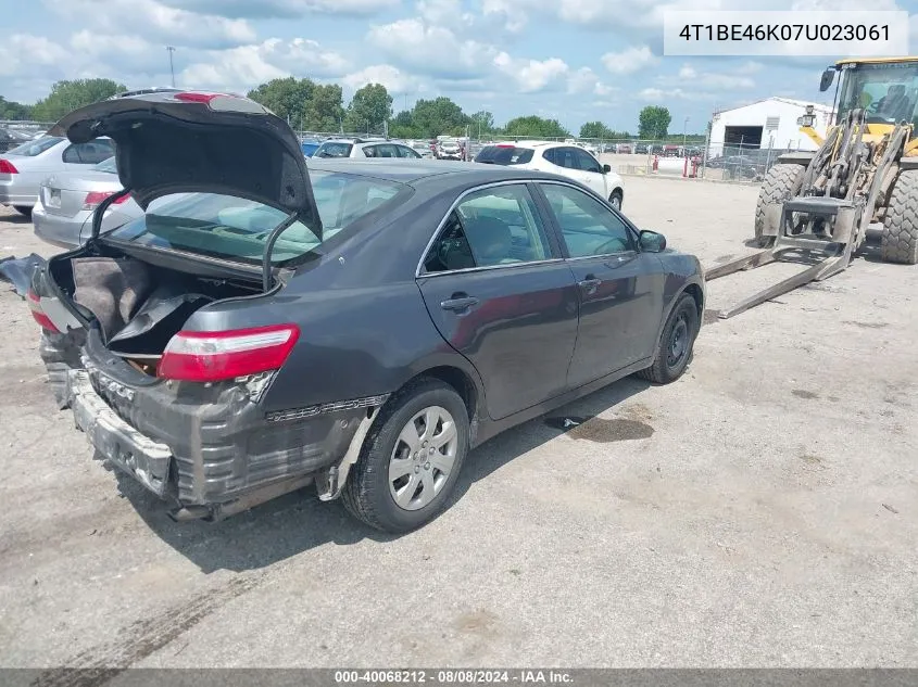 2007 Toyota Camry Le VIN: 4T1BE46K07U023061 Lot: 40068212