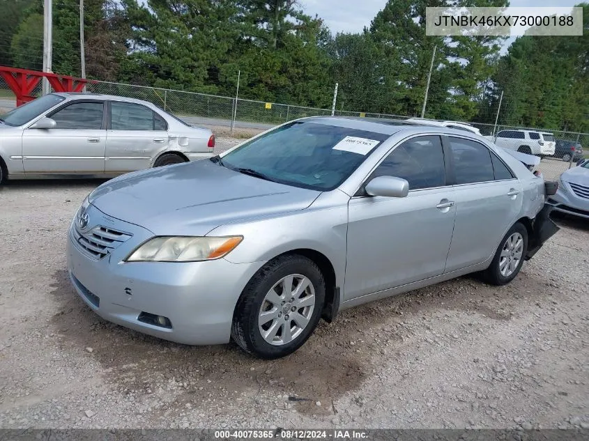 2007 Toyota Camry Xle V6 VIN: JTNBK46KX73000188 Lot: 40075365