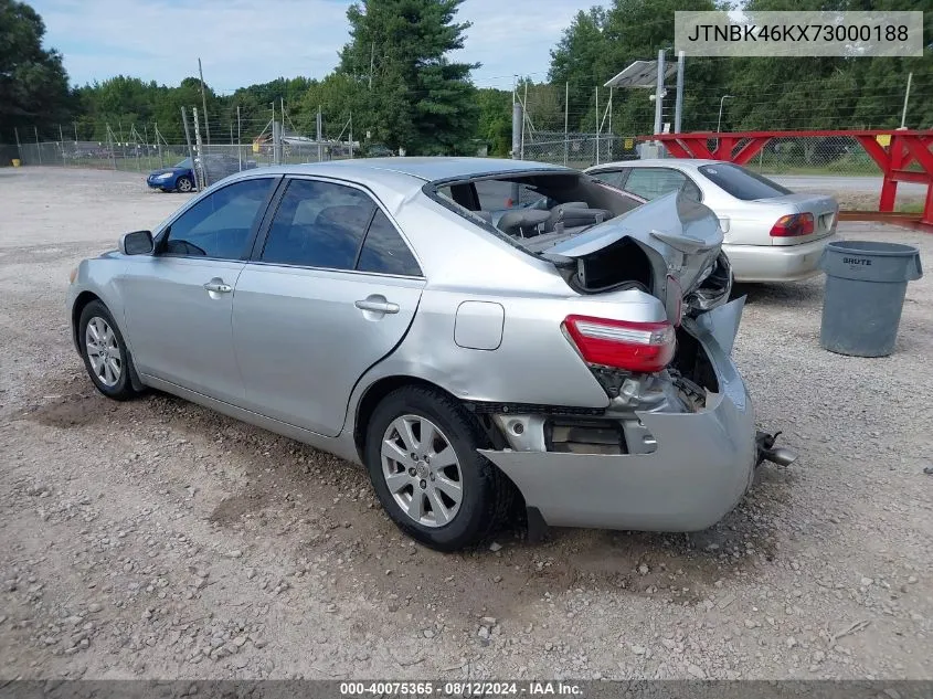 2007 Toyota Camry Xle V6 VIN: JTNBK46KX73000188 Lot: 40075365