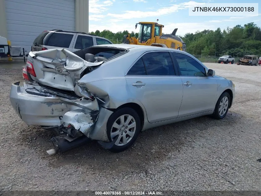 2007 Toyota Camry Xle V6 VIN: JTNBK46KX73000188 Lot: 40075365