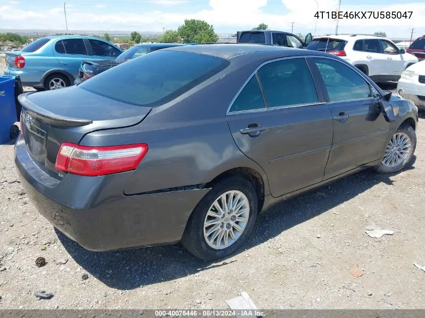 2007 Toyota Camry Le VIN: 4T1BE46KX7U585047 Lot: 40075446