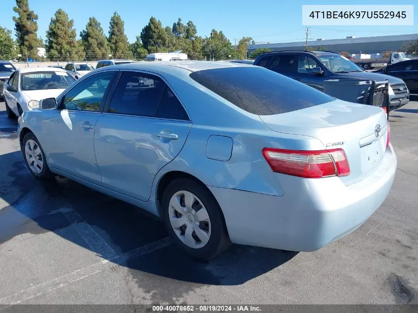 4T1BE46K97U552945 2007 Toyota Camry Le