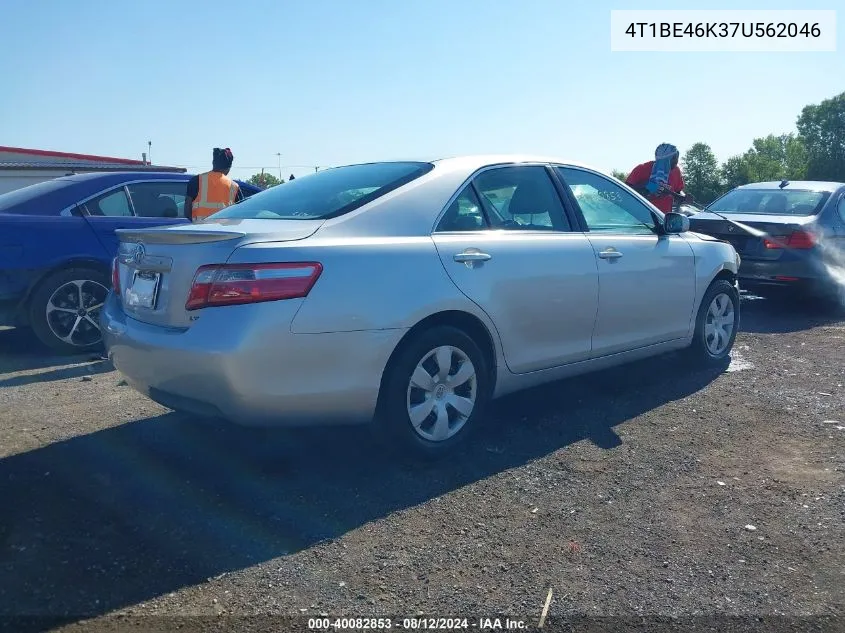 2007 Toyota Camry Le VIN: 4T1BE46K37U562046 Lot: 40082853