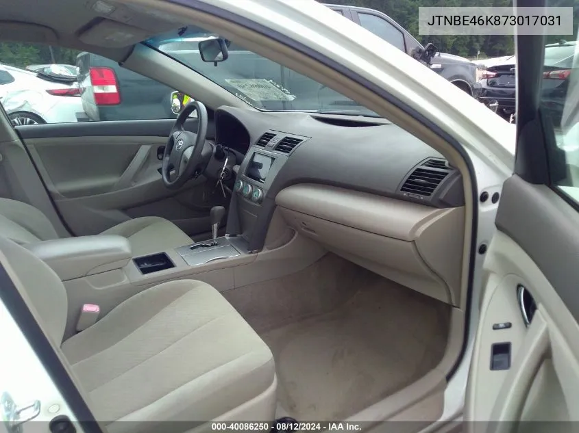 JTNBE46K873017031 2007 Toyota Camry Le