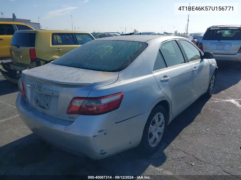 4T1BE46K57U156771 2007 Toyota Camry Le