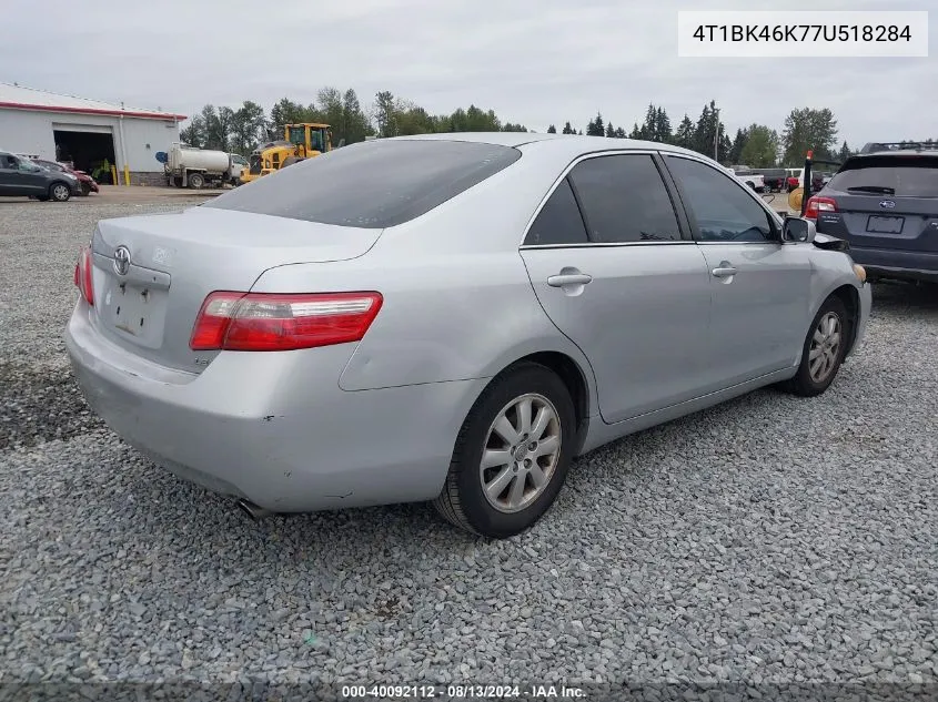 2007 Toyota Camry Le/Xle/Se VIN: 4T1BK46K77U518284 Lot: 40092112