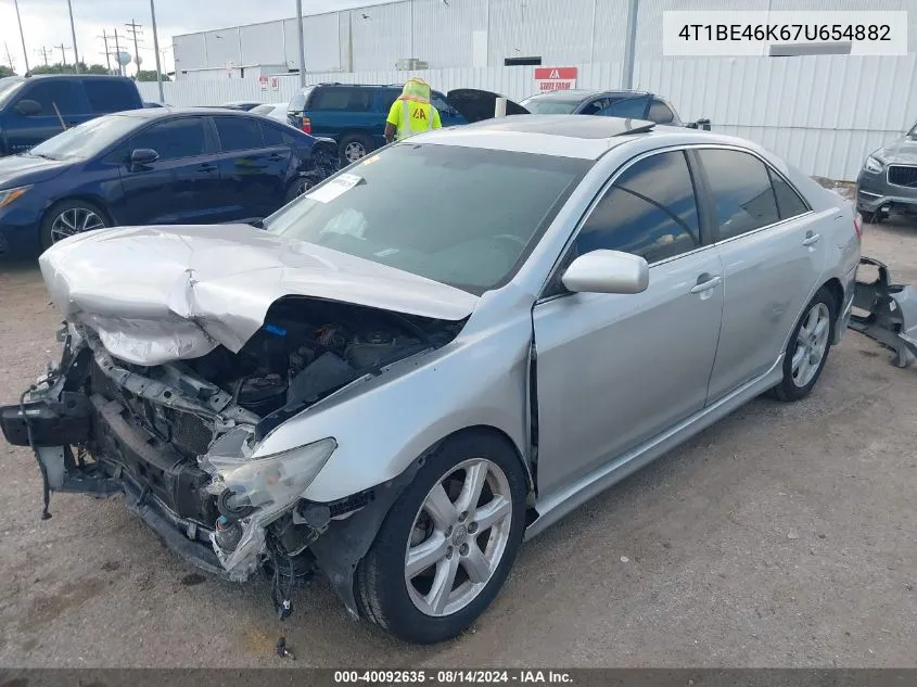 2007 Toyota Camry Se VIN: 4T1BE46K67U654882 Lot: 40092635