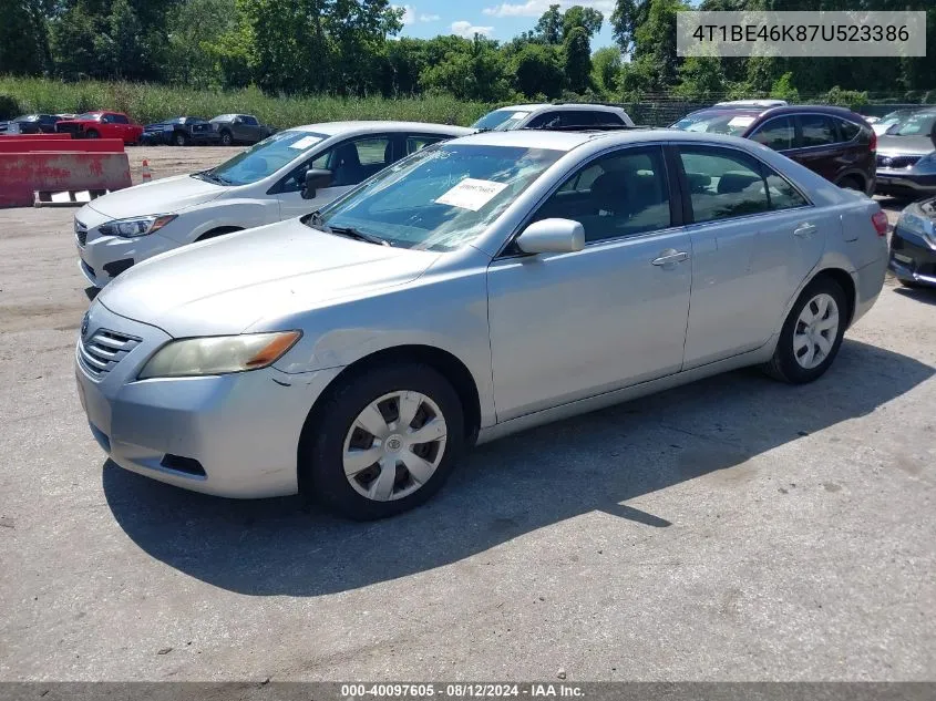 4T1BE46K87U523386 2007 Toyota Camry Le