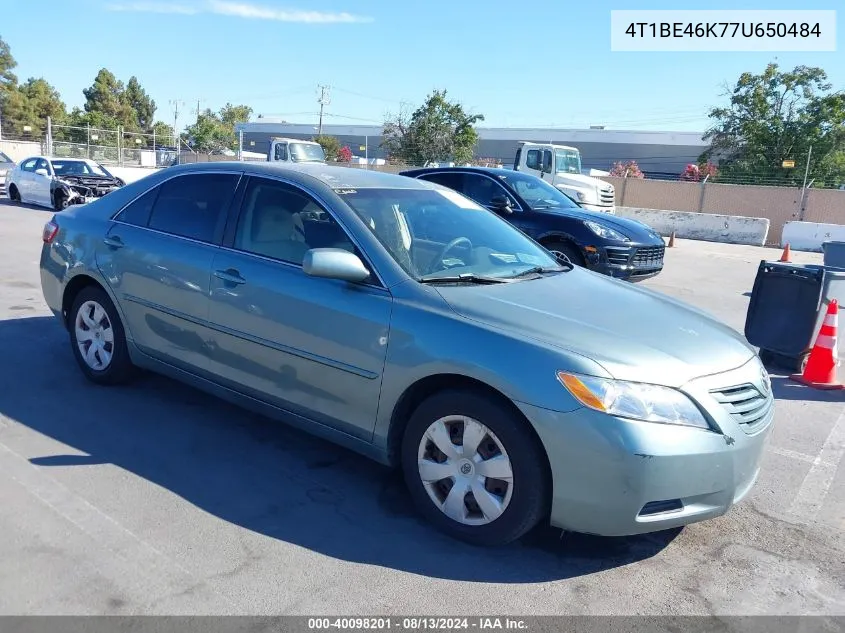 2007 Toyota Camry Le VIN: 4T1BE46K77U650484 Lot: 40098201