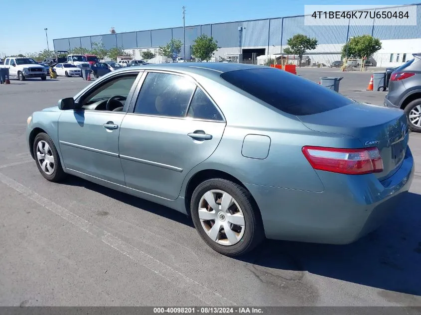 4T1BE46K77U650484 2007 Toyota Camry Le