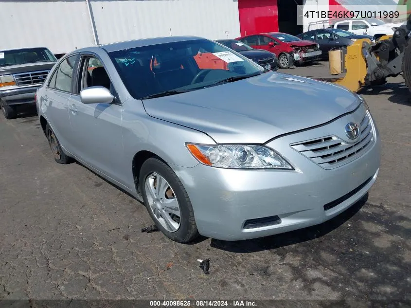 2007 Toyota Camry Le VIN: 4T1BE46K97U011989 Lot: 40098625