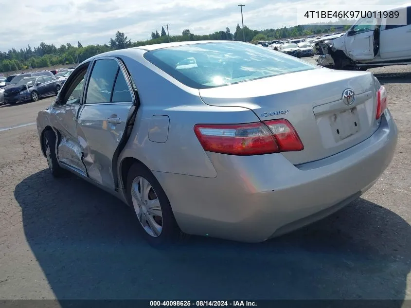 2007 Toyota Camry Le VIN: 4T1BE46K97U011989 Lot: 40098625