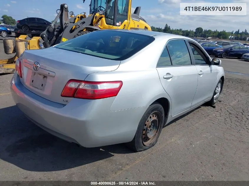 4T1BE46K97U011989 2007 Toyota Camry Le