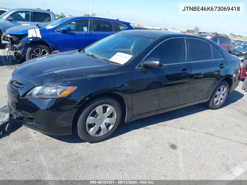 2007 Toyota Camry Ce VIN: JTNBE46K673069418 Lot: 40103301