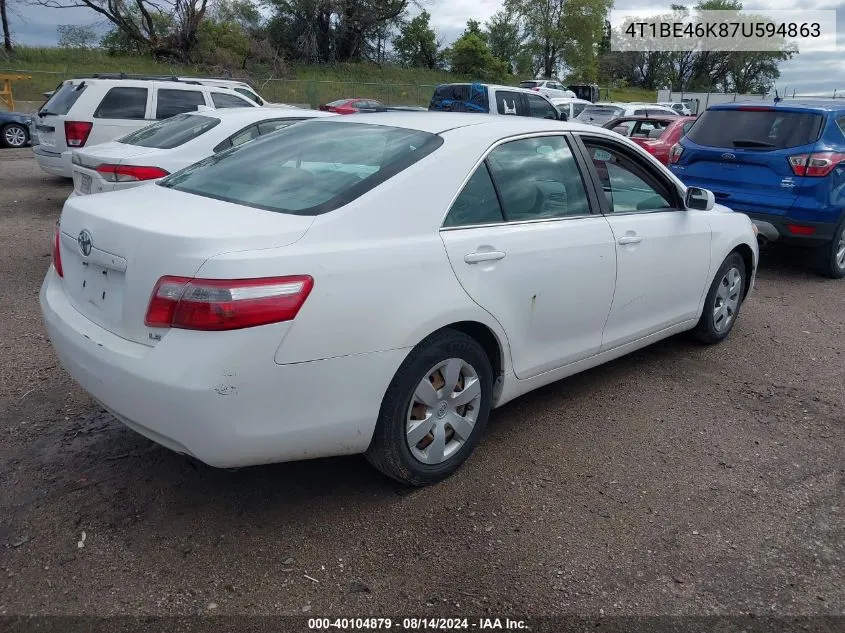 4T1BE46K87U594863 2007 Toyota Camry Le