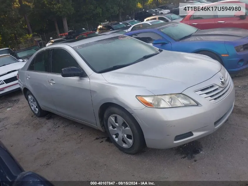 4T1BE46K17U594980 2007 Toyota Camry Le