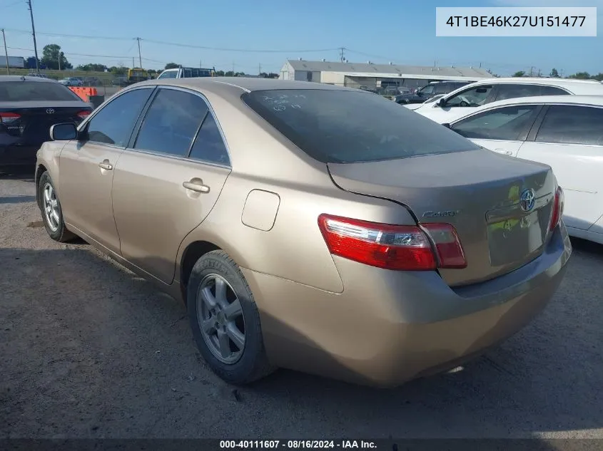 4T1BE46K27U151477 2007 Toyota Camry Le