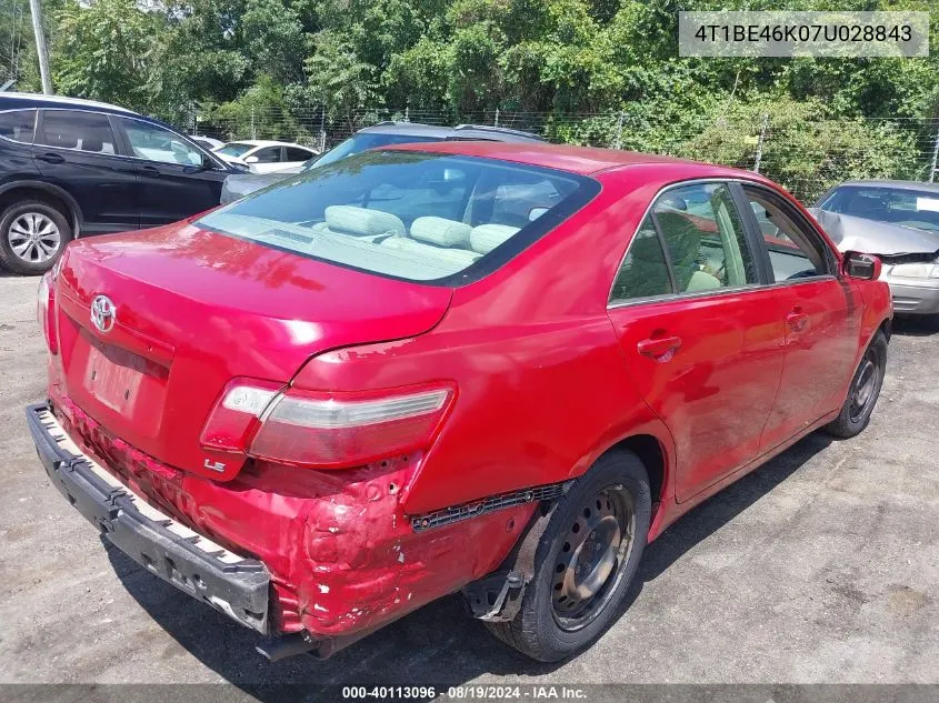 4T1BE46K07U028843 2007 Toyota Camry Le