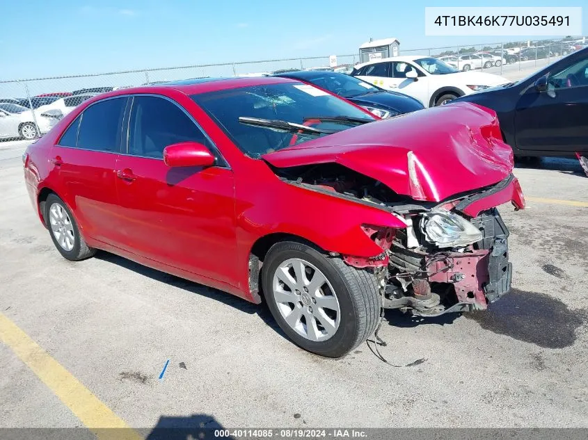 2007 Toyota Camry Xle V6 VIN: 4T1BK46K77U035491 Lot: 40114085