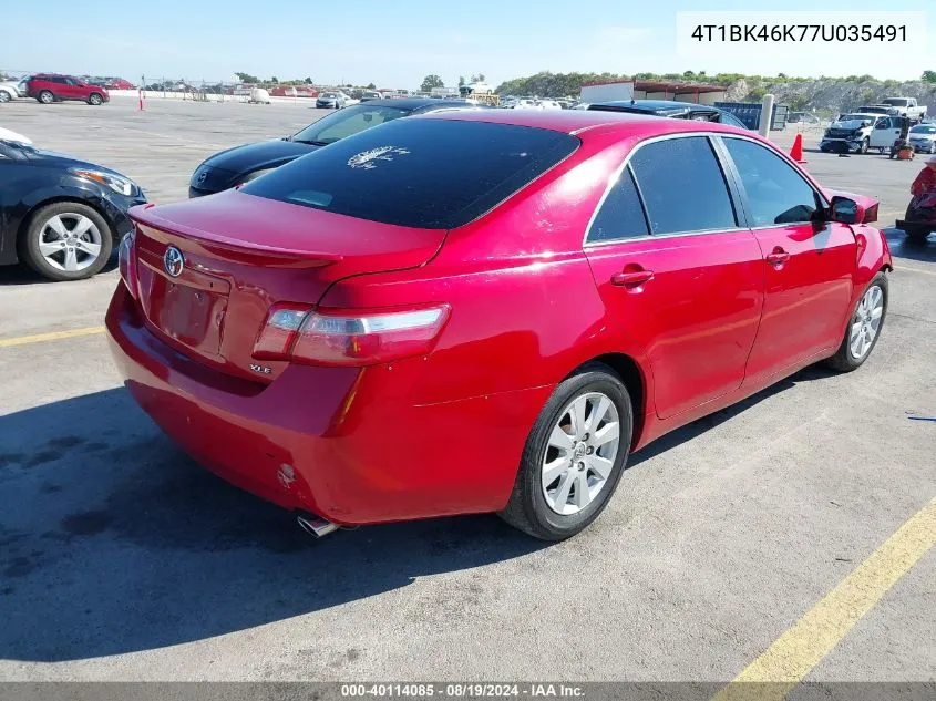 4T1BK46K77U035491 2007 Toyota Camry Xle V6