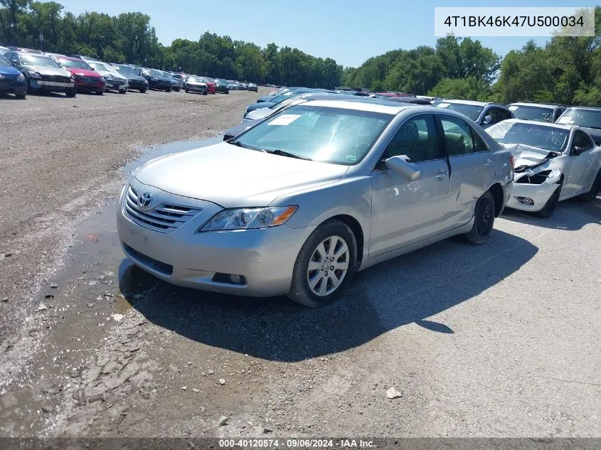 4T1BK46K47U500034 2007 Toyota Camry Xle V6