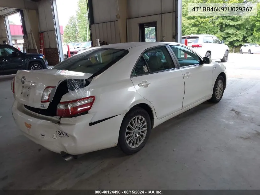 2007 Toyota Camry Hybrid VIN: 4T1BB46K97U029367 Lot: 40124490