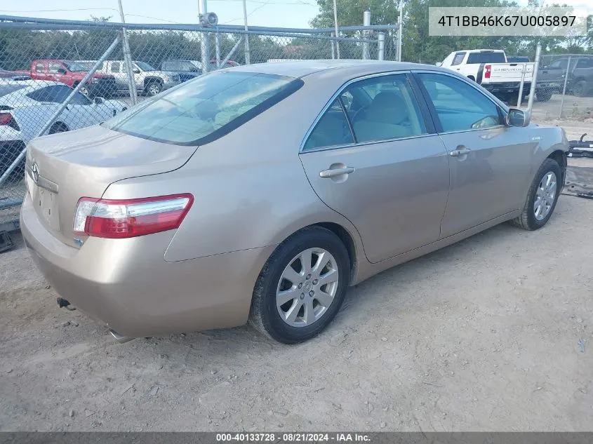 2007 Toyota Camry Hybrid VIN: 4T1BB46K67U005897 Lot: 40133728