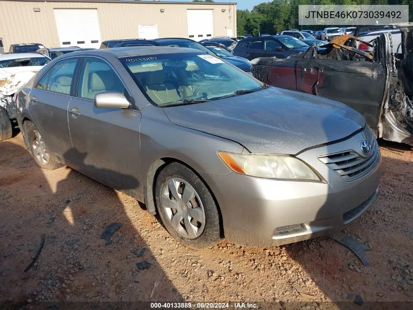 JTNBE46K073039492 2007 Toyota Camry Le