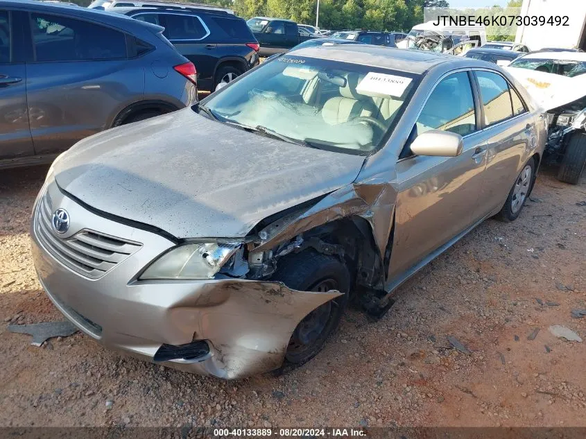 2007 Toyota Camry Le VIN: JTNBE46K073039492 Lot: 40133889