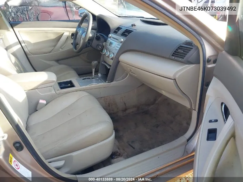 JTNBE46K073039492 2007 Toyota Camry Le