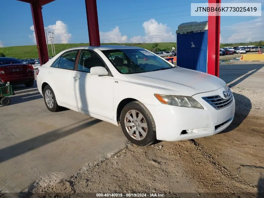 2007 Toyota Camry Hybrid VIN: JTNBB46K773025419 Lot: 40140019