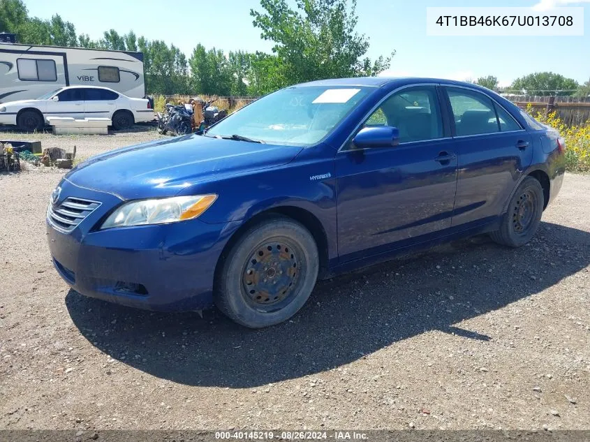 2007 Toyota Camry Hybrid VIN: 4T1BB46K67U013708 Lot: 40145219