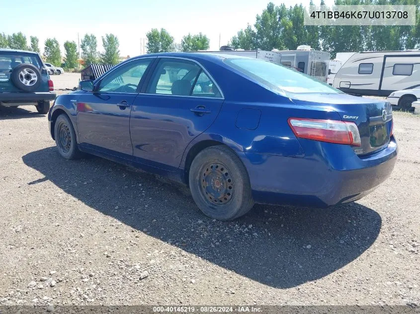 2007 Toyota Camry Hybrid VIN: 4T1BB46K67U013708 Lot: 40145219