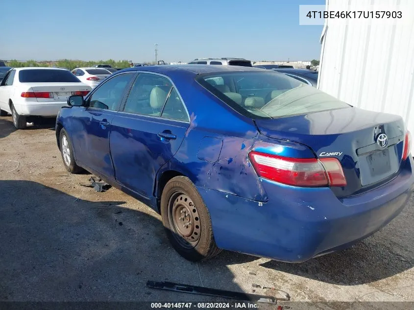 2007 Toyota Camry Ce/Le/Xle/Se VIN: 4T1BE46K17U157903 Lot: 40145747